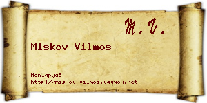 Miskov Vilmos névjegykártya